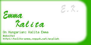emma kalita business card